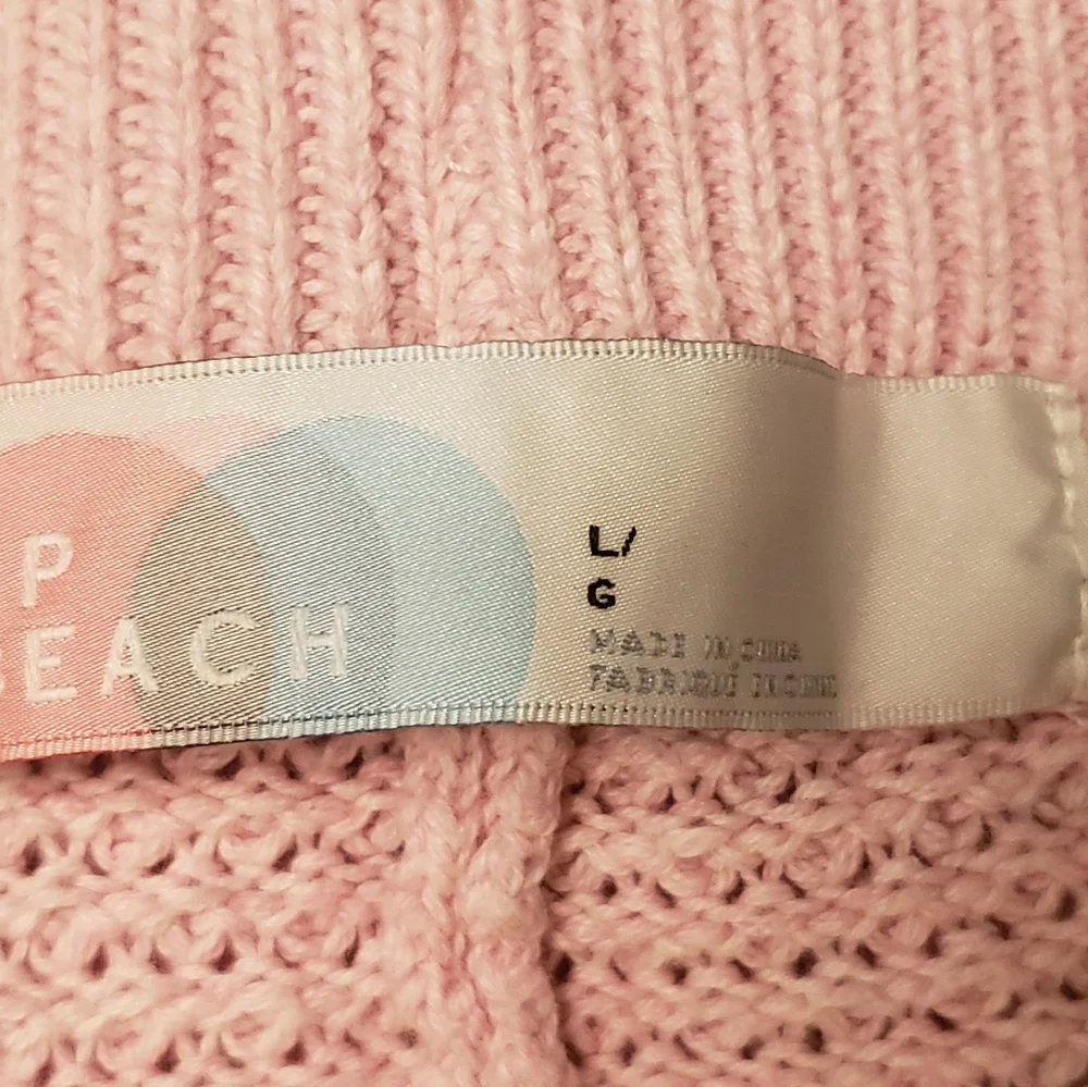 Free People Beach Size L Hailee Sweater Pant Texturized Pink Beach Pants Only - Picture 10 of 12